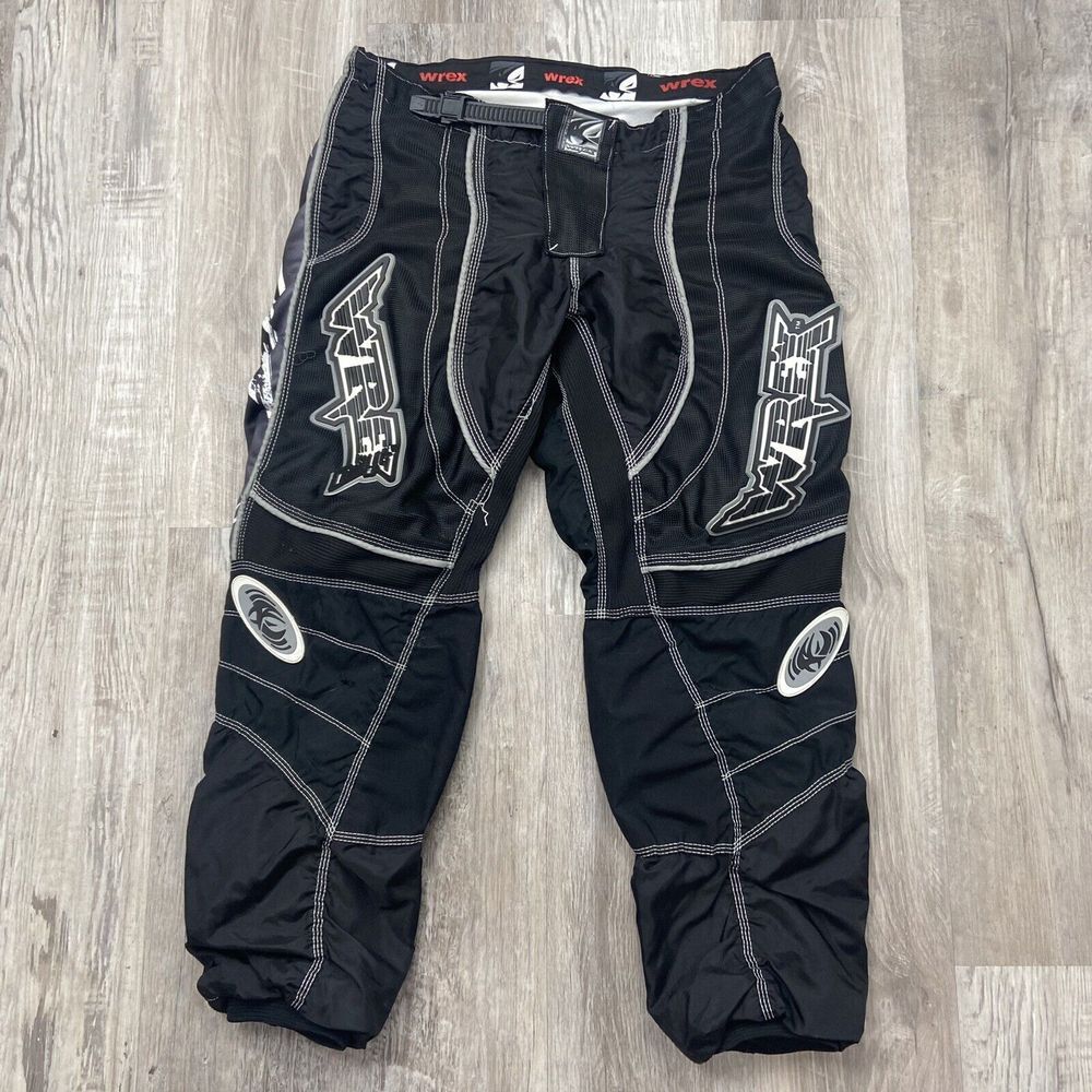 Wrex BMX Pants‎ Riding Gear Size 36 Black White Grey Made In Canada MX Advanced
